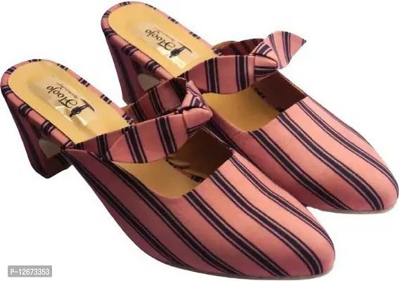 Elegant Pink PU Self Design Sandals For Women