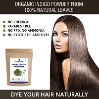 Humanveda Pure Indigo Powder | Indigofera Tinctoria/Neel/Wasma | For Natural Hair Colorant Black/Brown/Blue Hair  Beard Dye/Coloring, 100g x 3=300gm-thumb2