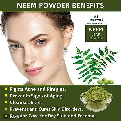 Humanveda Natural  Herbal Neem Leaves Powder (Azadirachta Indica/ Indian Lilac) For Pimple-Free Clear Skin, Silky  Hair Cleanser (Sun Dried  Stemless),100g-thumb4