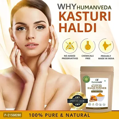 Humanveda Pure  Natural Wild Turmeric Powder/ Kasturi Manjal Powder/ Kasthuri Haldi Powder/ Curcuma Aromatica/Jangli Haldi For Skin Glowing, Face Beauty, 100g-thumb5