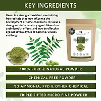 Humanveda Natural  Herbal Neem Leaves Powder (Azadirachta Indica) For Face Pack And Hair, Anti-Pimple And Anti-Bacterial, Chemical Free Hair Cleanser, Each 100g (Pack of 2)-thumb2