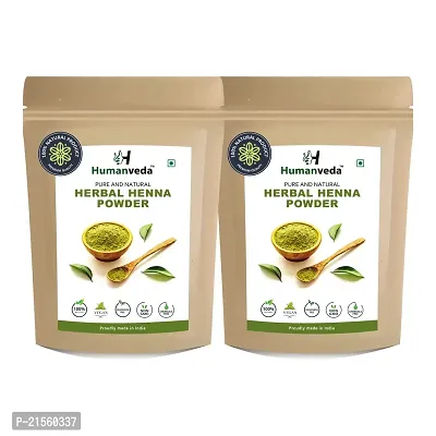 Humanveda Natural Henna Powder - Mehandi - 100*2=200gm - For All Hair Types, Control Hair Fall  Repairs Damaged Hair | Hair Colour |-thumb0