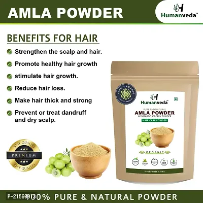 Humanveda Natural Hair Care Powder - Amla Reetha Shikakai, Bhringraj  Indigo Powder | Aritha |Indian Gooseberry powder | Natural Bhringraj Powder | Indigo Powder/ Indigofera tinctoria, (Pack of 5, 100g each, 500g)-thumb3