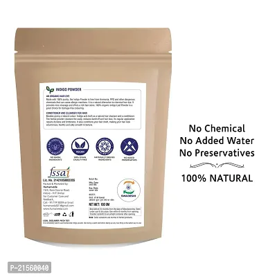 Humanveda Herbal  Natual Indigo Powder (Indigofera Tinctoria/Neel/Wasma) For Natural Hair Colorant Black/Brown Hair  Beard Dye/Coloring, (100g)-thumb2