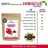 Humanveda Pure  Natural Hibiscus Flower Powder And Neem Powder (Rosa-Sinensis - Azadirachta Indica) For Hair Care, Anti Dandruff, Healthy Hair Care Combo, (100g x 2 = 200g)-thumb1