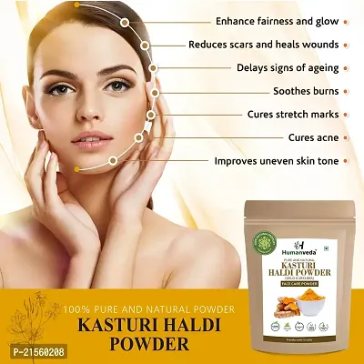 Humanveda Pure  Natural Wild Turmeric Powder/ Kasturi Manjal Powder/ Kasthuri Haldi Powder/ Curcuma Aromatica/Jangli Haldi For Skin Glowing, Face Beauty, 100g-thumb3