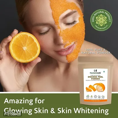 Humanveda Natural Orange Peel Powder | Citrus Aurantium | For Skin Whitening, Glowing Face  Skin Care, Vitamin C and Antioxidants Add Glow, Cruelty-free And Vegan, 100*2=200gm-thumb3