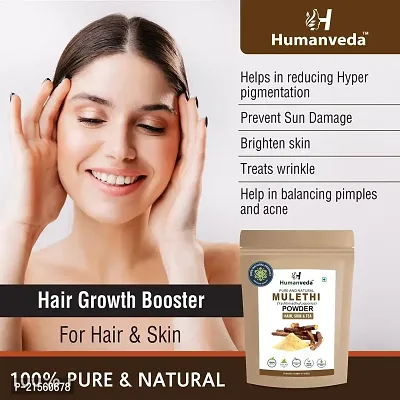 Humanveda Pure  Natural Mulethi Powder (Yashimadhu | Liquorice | Glycyrrhiza glabra) Best For Skin, Hair  Body | Skin Whitening | Each 100g Pack Of 2-thumb3