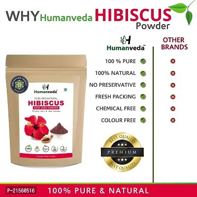 Humanveda Natural  Herbal Hibiscus + Amla + Neem Powder For Hair  Skin Treatment, Hair Growth, Dandruff, Nourishment (100g x 3 = 300g )-thumb3