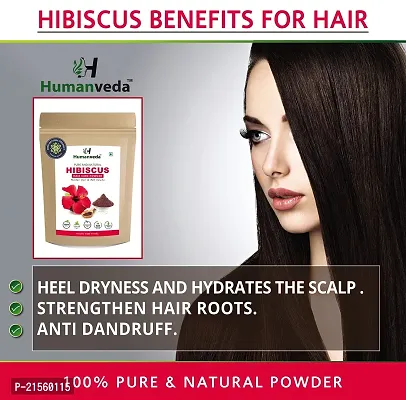 Humanveda Pure  Natural Hibiscus Flower Powder And Neem Powder (Rosa-Sinensis - Azadirachta Indica) For Hair Care, Anti Dandruff, Healthy Hair Care Combo, (100g x 2 = 200g)-thumb4