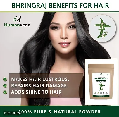 Humanveda Natural  Herbal Bhringraj Powder (Eclipta Alba/False Daisy) For Hair Growth, Nourishment Of Skin And Hair (100 x 3 =300gm)-thumb4