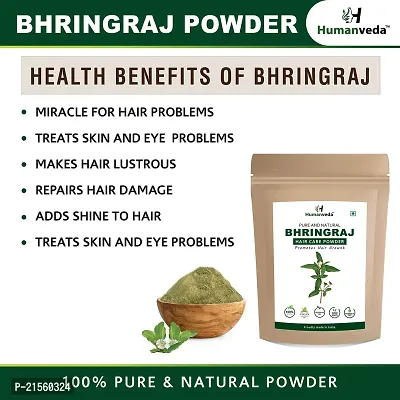 Humanveda Natural  Herbal Bhringraj Powder (Eclipta Alba/False Daisy) For Hair Growth, Nourishment Of Skin And Hair (100 x 3 =300gm)-thumb5