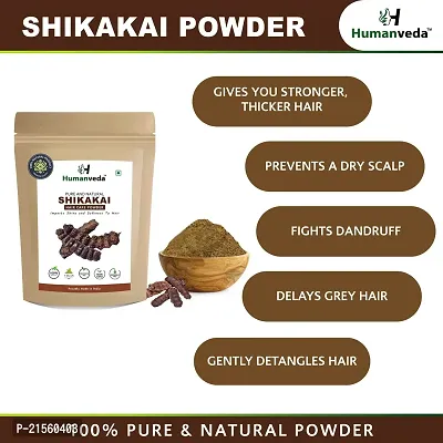 Humanveda Herbal  Natural Shikakai Powder (Acacia Concinna), Cleanser, Hair Pack Powder for Damaged  Weak Hair, Rejuvenates  Refreshes Scalp, Natural Hair 100g-thumb4