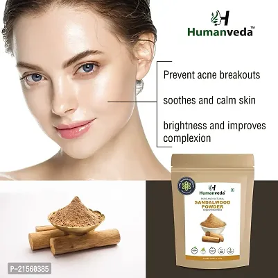 Humanveda Natural  Herbal Sandalwood Powder (Chandan Powder) For Face, Skin Whitening, Facial, Skin Care, Face mask, Each 100g (Pack 2)-thumb3