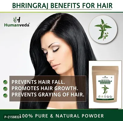 Humanveda Natural  Herbal Bhringraj Powder (Eclipta Alba/False Daisy) For Hair Growth, Nourishment Of Skin And Hair (100 x 3 =300gm)-thumb3