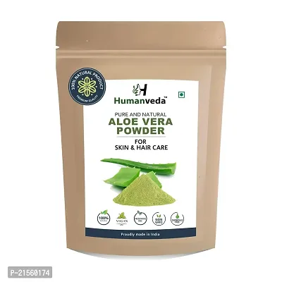 Humanveda Natural  Herbal Aloe Vera Leaf (Aloe Barbadensis) Powder For Face  Hair Care, Hydrating, Moisturizing, Soothing Skin, 100g