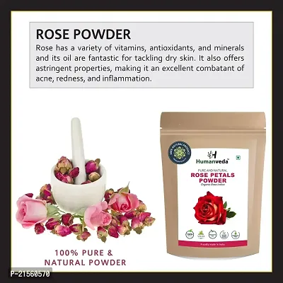 Humanveda Natural Multani Mitti, Chandan Powder, Orange Peel Powder, Neem Powder, Rose Petals Powder For Face  Skin Care (Pack of 5, Each 100g  Multani Mitti 200g, Total 600g Pack)-thumb3