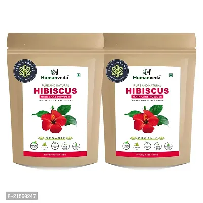 Humanveda Pure  Natural Hibiscus Flower Powder (Hibiscus Rosa-Sinensis) - For Hair  Skin Care, Face Pack  Tea, (100g*2=200g)