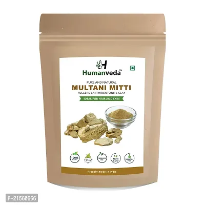 Humanveda Natural  Herbal Multani Mitti Powder For Face, Skin  Hair Lightens  Brightens Skin, Fights Spots  Boosts Glow( Fullers Earth or Bentonite Clay) 200g-thumb0