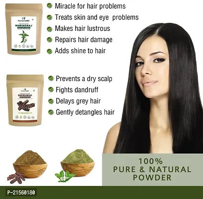 Humanveda Pure  Natural Amla Reetha Shikakai Bhringraj Hibiscus  Neem Powder for Hair  Skin | Hair Mask | Face Pack | For Dry And Frizzy Hair, Glowing Skin (100*6 = 600gm)-thumb5