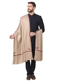 Fashionable Beige Pashmina Viscose Solid Shawl For Men-thumb1