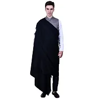 Fashionable Black Pashmina Viscose Solid Shawl For Men-thumb2