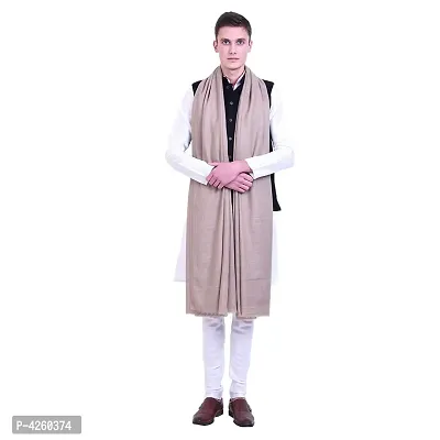 Fashionable Beige Pashmina Viscose Solid Shawl For Men-thumb3