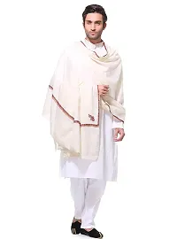 Fashionable White Pashmina Viscose Solid Shawl For Men-thumb1