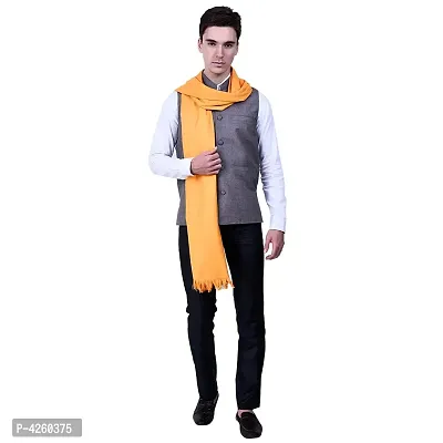 Fashionable Golden Pashmina Viscose Solid Shawl For Men-thumb4