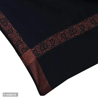 Fashionable Black Pashmina Viscose Solid Shawl For Men-thumb5