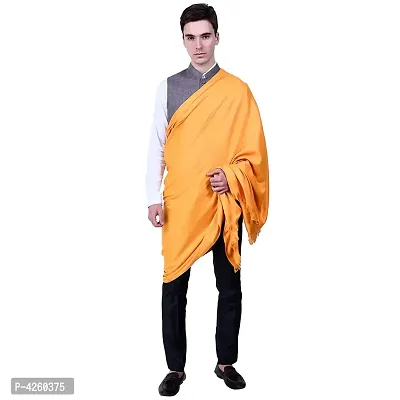 Fashionable Golden Pashmina Viscose Solid Shawl For Men-thumb0