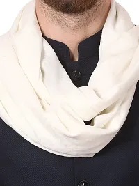 Modern White Pashmina Wool Solid Shawl For Men-thumb2