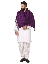 Modern Purple Wool Jaquard Woven Shawl For Men-thumb2