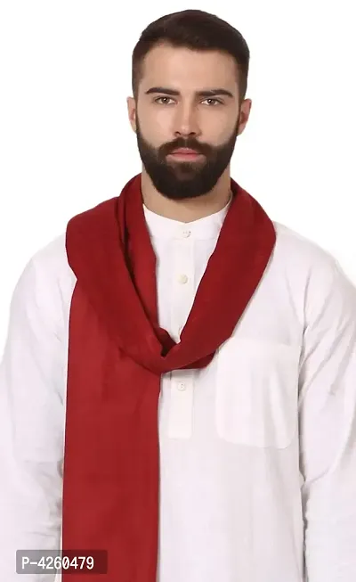 Modern Red Wool Jaquard Woven Shawl For Men-thumb3