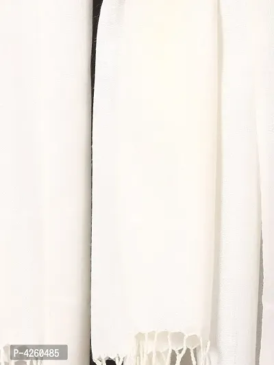 Modern White Pashmina Wool Solid Shawl For Men-thumb5
