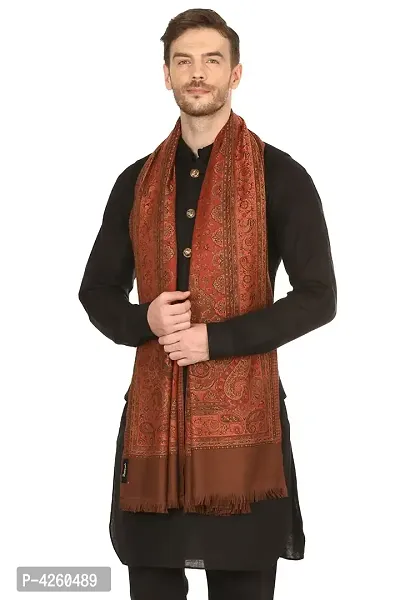 Modern Multicoloured Faux Pashmina Wool Shawl For Men-thumb0