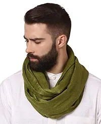 Modern Green Wool Jaquard Woven Shawl For Men-thumb1