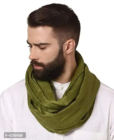 Modern Green Wool Jaquard Woven Shawl For Men-thumb2