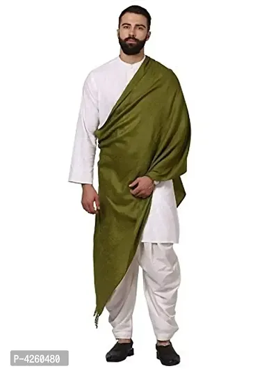 Modern Green Wool Jaquard Woven Shawl For Men-thumb5