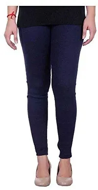Royal Woollen Strechable Free Size Leggings For Women For Winters Combo Pack of 2 ( Navy Blue, White )-thumb2