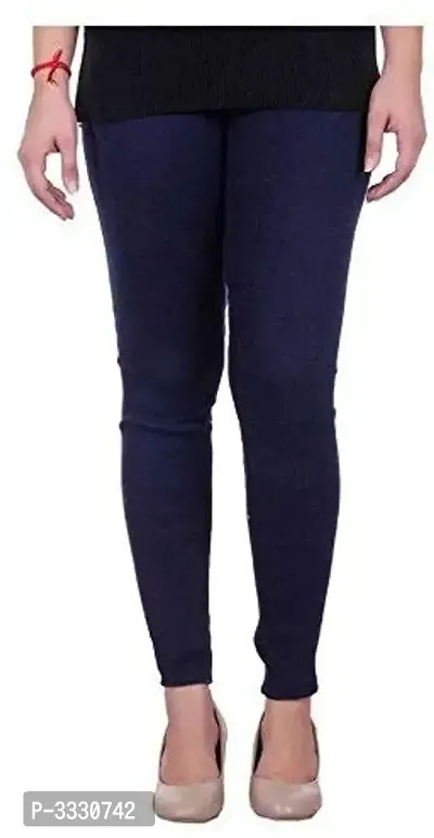 Royal Woollen Strechable Free Size Leggings For Women For Winters Combo Pack of 2 ( Navy Blue, White )-thumb3