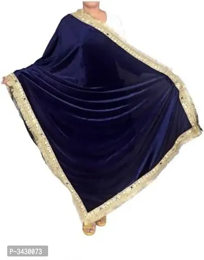 Royal Velvet Self Design Women Shawl  (Dark Blue)