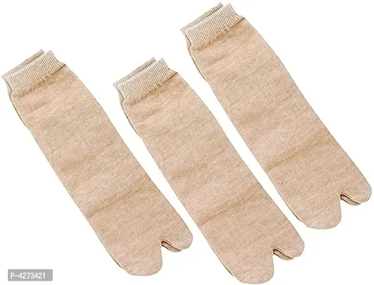 Women's and Girls Double Knit Plain skin Thumb ankle socks (pack of 3)-thumb0