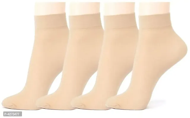 Pack of 4 Pairs Regular Wear Anti Tan Cotton Thumb Socks (Ankle Length) for Women/Girls-thumb0