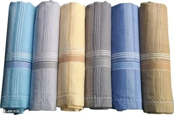 Multicolor Men's Cotton 45x45Cm Pack of 6 [Multicolor] Handkerchief  (Pack of 6)