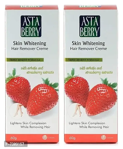 Astaberry skin Whitening Straberry Hair Remover Foam Cream (60 g Each)- Pack of 2
