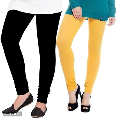 Women?s Winter Warm Leggings(Combo of 2) Black/Yellow