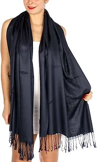 Women Plain shawl Navy-thumb1