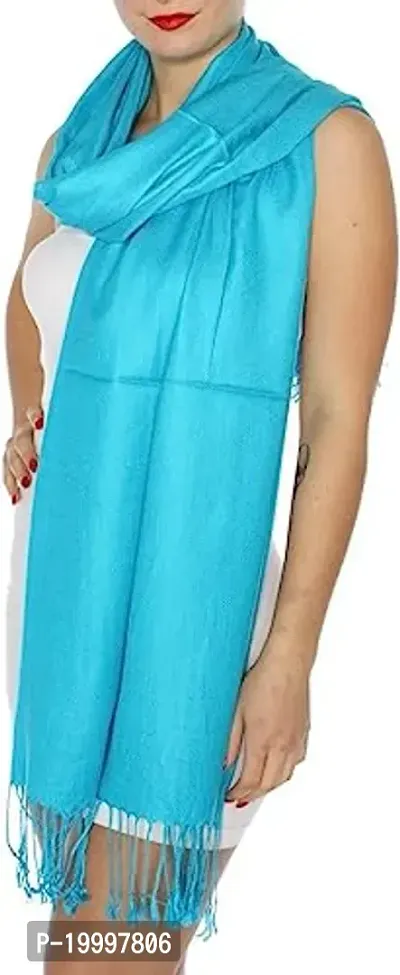 Women Plain shawl Turquoise blue