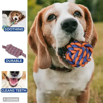 Rope Toys for Dogs, Puppy Chew Teething Rope Toys Set of 4 Durable Cotton Dog Toys for Playing and Teeth Cleaning Training Toy - Color May Vary-thumb2